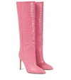 Paris Texas Crocodile-embossed 105mm Boots In Pink