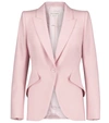 Alexander Mcqueen Single-breasted Wool Blazer In Ice Pink