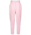 Alexander Mcqueen High-waisted Tailored Wool Trousers In Ice Pink