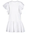 Alexander Mcqueen Ruffle-trimmed Cotton Minidress In Opticalwhite