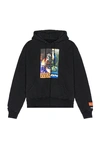 Heron Preston Black Jersey Hoodie With Heron Print