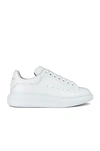 Alexander Mcqueen White Sneakers With Logo Lettering On The Rear And Oversize Rubber Sole In Leather Man In White