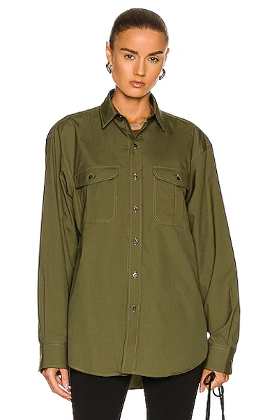 Wardrobe.nyc Oversized Cotton-poplin Shirt In Military