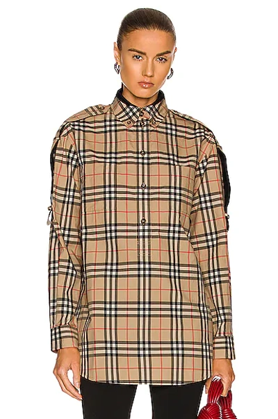 Burberry Ester Top In Archive Beige Ip Check