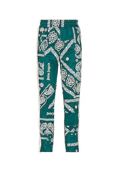 Palm Angels Bandana-print Straight-leg Track Pants In Green