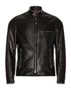 SCHOTT WAXED NATURAL PEBBLED COWHIDE CAFE LEATHER JACKET,SCHF-MO32