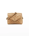 Saint Laurent Loulou Toy Ysl Matelasse Calfskin Envelope Crossbody Bag In Dark Beige