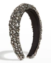 Jennifer Behr Czarina Crystal Embellished Headband In Black
