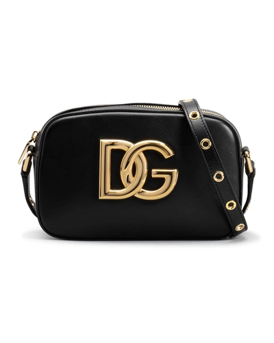 Dolce & Gabbana Hot Stuff Dg Logo Leather Crossbody Bag In Black