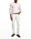 Neiman Marcus Men's Wool-cashmere Knit V-neck Sweater In Pink