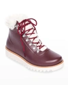 Bernardo Wiley Lace-up Rubber Rain Booties In Brown