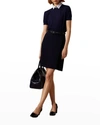 Polo Ralph Lauren Short-sleeve Cashmere Sweater W/ Detachable Collar In Navy