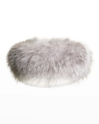 Gorski Fox Fur Headband In Silver Fox