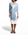 Brunello Cucinelli Metallic Cashmere-blend Scarf In C9540 Crystal Blu