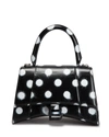 BALENCIAGA HOURGLASS SMALL POLKA-DOT TOP-HANDLE BAG,PROD248350071