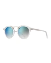 Krewe St. Louis Round Mirrored Sunglasses In Capri/crystal 24k