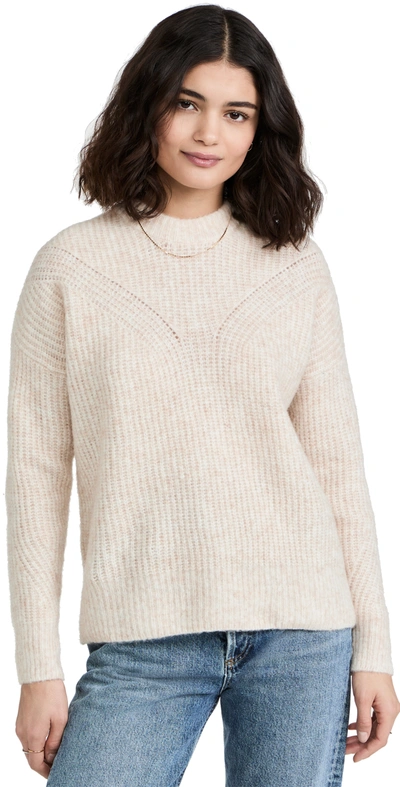 Madewell Belfiore Ribbed Pullover Jumper In Heather Chalk