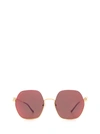 Cartier Ct0267s 003 Geometric Sunglasses In Gold