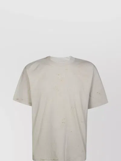 44 For Label Crew Neck Distressed Logo T-shirt In White