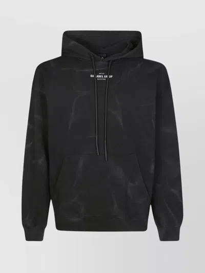 44 For Label Graphic Print Hoodie Pocket In Black