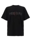 44 Label Black Crewneck Logo T-shirt In Black