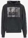 44 Label Group Print-detail Drawstring Hoodie In Black
