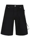 44 Label Group Black Bermuda Pants With Tie Detail On The Front And Logo Embroidery On The Rear In Black