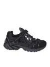44 Label Group Dragger Sneakers In Black Leather And Fabric In Black