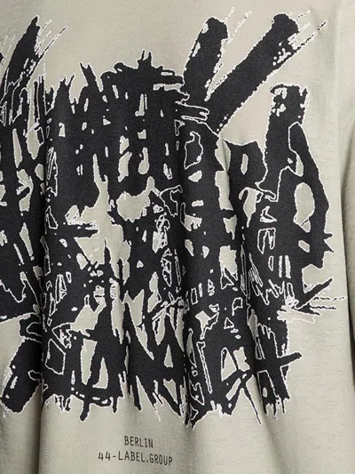 44 Label Group Abstract Print Cotton T-shirt In Neutral