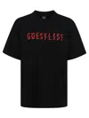 44 Label Group Black T-shirt With Print On The Front And Maxi Logo On The Back In Cotton Man In Black Guestlist Red