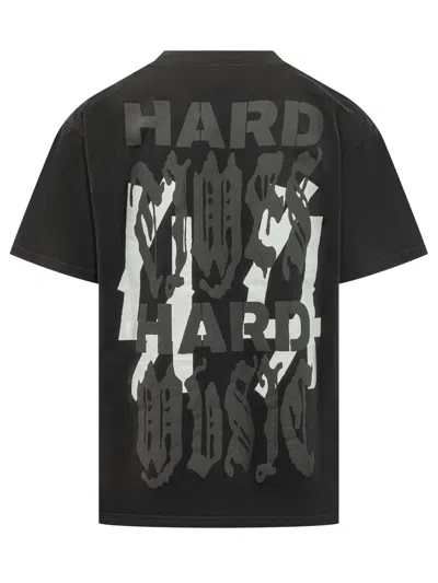 44 Label Group Artistic Graphic Front T-shirt In Black-hm Dirty White