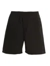 44 Label Group Black Bande Logo Shorts In Black
