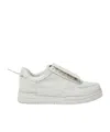 44 Label Group New Avril Sneakers In Grey Leather In White