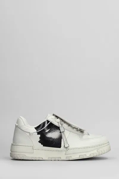 44 Label Group Avril Sneakers In Grey Leather In White