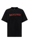 44 Label Group Black T-shirt With Print On The Front And Maxi Logo On The Back In Cotton Man