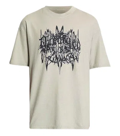 44 Label Group Beige Graphic Crew Neck T-shirt