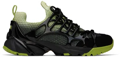 44 Label Group Black & Green Symbiont Sneakers In P210 Black/lime