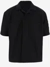 44 Label Group Cotton Denim Short Sleeve Shirt In Black