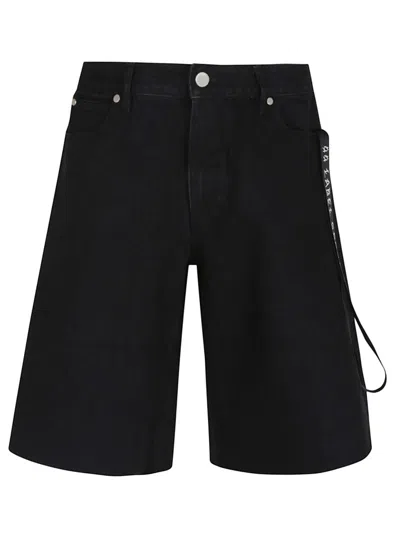 44 Label Group Black Cotton Bermudas With Classic Five-pocket Design