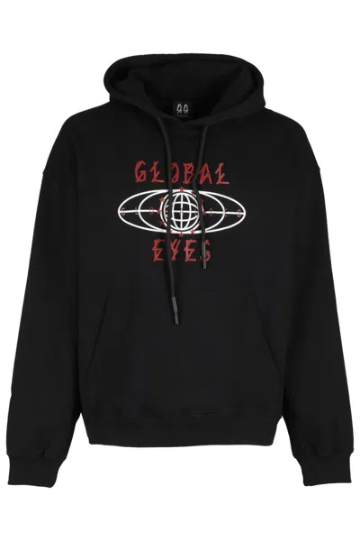44 LABEL GROUP 44 LABEL GROUP BLACK COTTON HOODIE