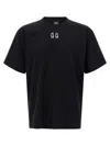 44 Label Group Black Crewneck T-shirt With Logo On The Front And Maxi Logo On The Rear In Cotton Man In Black