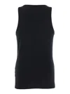 44 Label Group Black Crewneck Sleeveless Top With Embroidery On The Front In Cotton Man In Black