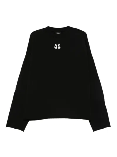 44 LABEL GROUP BLACK EMBROIDERED LOGO SWEATSHIRT