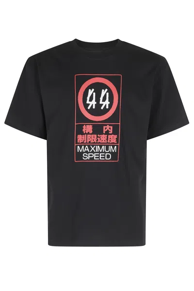 44 Label Group Black Red Front-back Printed Cotton T-shirt