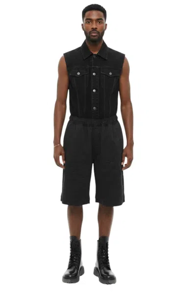 44 Label Group Black Regular Logo Shorts