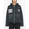 44 Label Group Commission Raw-cut Zip Hoodie In Black