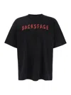 44 Label Group Black T-shirt With Print On The Front And Maxi Logo On The Back In Cotton Man In P495