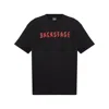 44 Label Group Black T-shirt With Print On The Front And Maxi Logo On The Back In Black