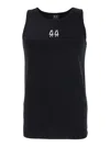 44 Label Group Black Top With 44 Logo Embroidered On The Front In Cotton Man In Black