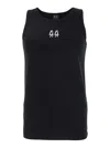44 Label Group Black Top With 44 Logo Embroidered On The Front In Cotton Man In Multicolor